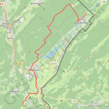 Trace GPS GTJ : La Darbella - Bois-d'Amont, itinéraire, parcours