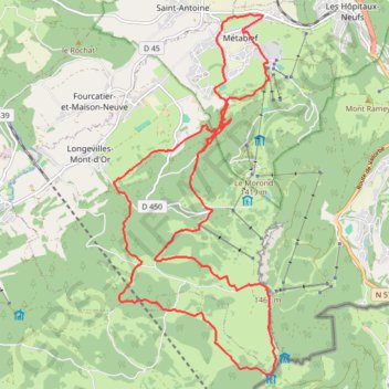 Trace GPS Mont d'or par Paradis - La coquille - Auge de pierre, itinéraire, parcours