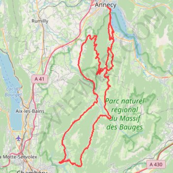 Trace GPS Les Cimes du Lac d'Annecy - Cyclo'Tour, itinéraire, parcours