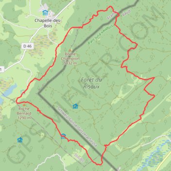 Trace GPS Risoux franco-suisse, itinéraire, parcours