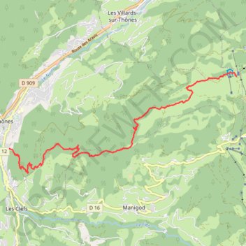 Trace GPS Beauregard - Thônes, itinéraire, parcours