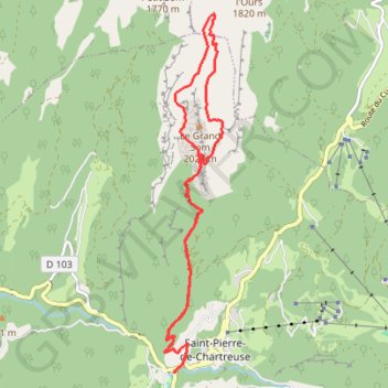 Trace GPS Chartreuse - 1200 - 15 - St Pierre GrandSom, itinéraire, parcours