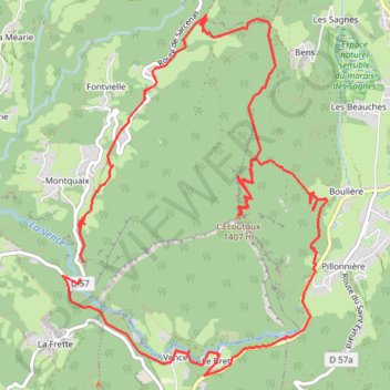 Trace GPS Tour et sommet de l'Ecoutoux (Chartreuse), itinéraire, parcours