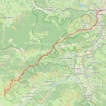Trace GPS De la gare de Lourdes au col de Soulor, itinéraire, parcours