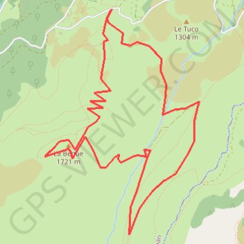 Trace GPS La Béque (1721 m), itinéraire, parcours