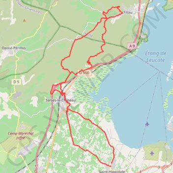 Trace GPS Salses-le-Château - Fitou, itinéraire, parcours
