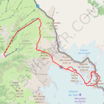 Trace GPS Aiguille du Tour, itinéraire, parcours
