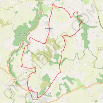 Trace GPS Sizun - Locmélar - Quistinit, itinéraire, parcours