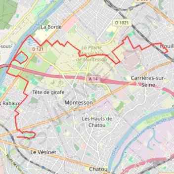 Trace GPS Tontesson - Parc départemental de la Boucle, itinéraire, parcours