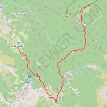 Trace GPS Col des Boeufs la Nouvelle par Maison Laclos, itinéraire, parcours