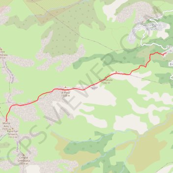 Trace GPS Monte Astu depuis San-Gavino-di-Tenda, itinéraire, parcours