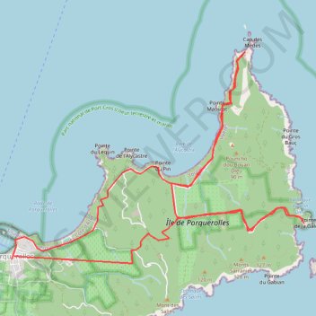 Trace GPS Porquerolles, itinéraire, parcours