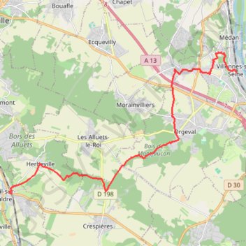 Trace GPS Mareil a Villennes, itinéraire, parcours