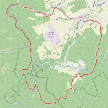 Trace GPS Superbe rando le long de la lesse, itinéraire, parcours