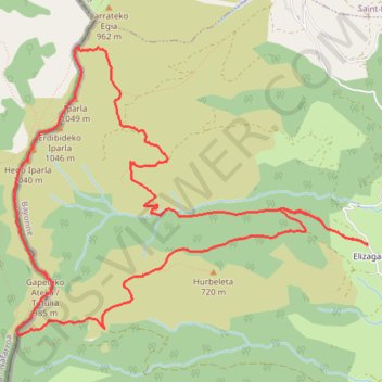 Trace GPS Les crêtes d'Iparla en boucle depuis la ferme Bordozar Berroa, itinéraire, parcours