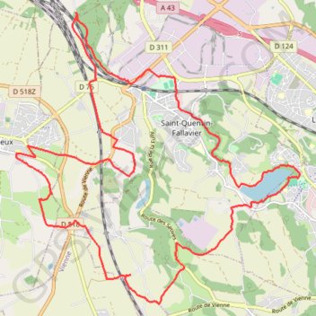 Trace GPS Balade VTT autour de Saint-Quentin-Fallavier, itinéraire, parcours