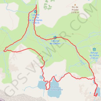 Trace GPS Boucle passant par les étangs d'Estagnol et de Fontargente, itinéraire, parcours