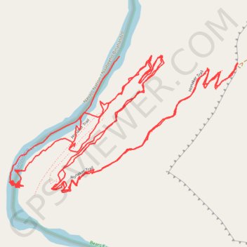 Trace GPS Honaker trail from San Juan River, itinéraire, parcours