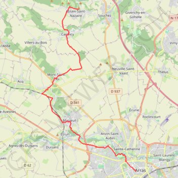 Trace GPS vff10-da-ablain-saint-nazaire-arras, itinéraire, parcours
