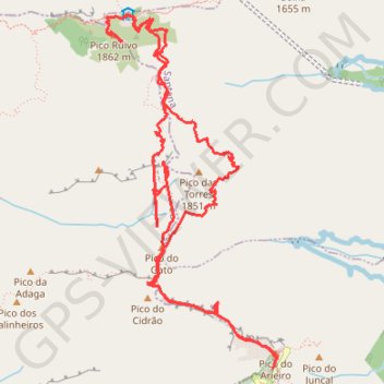 Trace GPS Du Pico Ariero au Pico Ruivo, itinéraire, parcours
