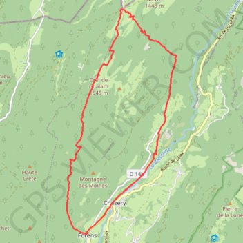 Trace GPS Crêt de Chalam, itinéraire, parcours
