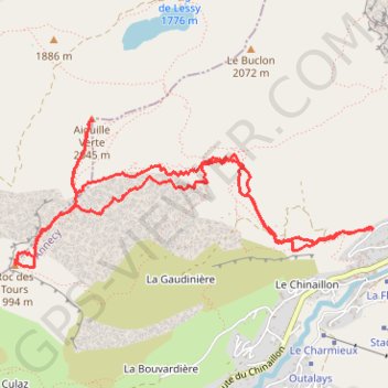 Trace GPS Aiguille Verte de Chinaillon, itinéraire, parcours