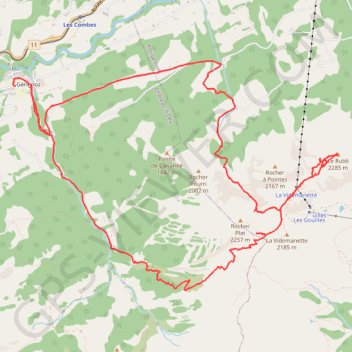 Trace GPS Via ferrata Videmanette, itinéraire, parcours