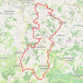 Trace GPS Larajasse : du côté de la Loire, itinéraire, parcours
