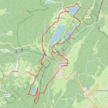 Trace GPS Tour des 5 lacs - Chaux-du-Dombief, itinéraire, parcours