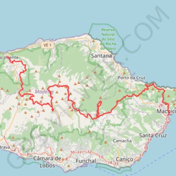Trace GPS Madeira Island Ultra-Trail (Ultra Trail de l'île de Madère), itinéraire, parcours