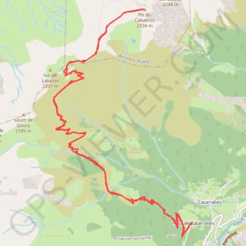 Trace GPS Pic Cabaliros depuis Cauterets, itinéraire, parcours