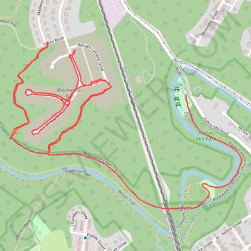 Trace GPS Blackwater Run connector trails on foot, itinéraire, parcours