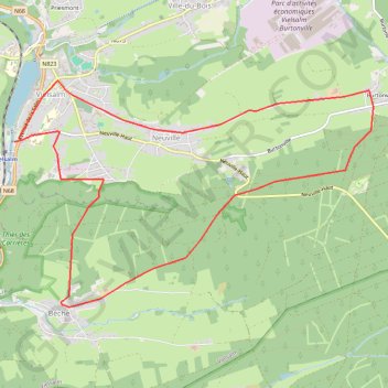 Trace GPS Vielsalm : Pays du bois, de la pierre de l'eau, itinéraire, parcours