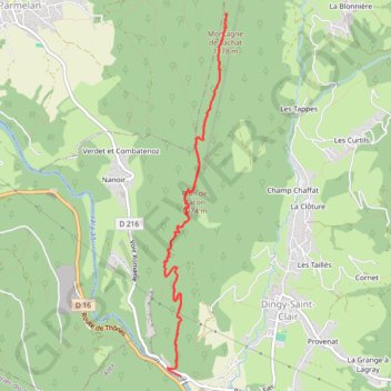 Trace GPS Montagne du Lachat, itinéraire, parcours
