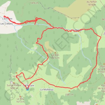 Trace GPS Bellevaux - Les Nants - Tré le Saix - Vallonet - Col de la Balme, itinéraire, parcours