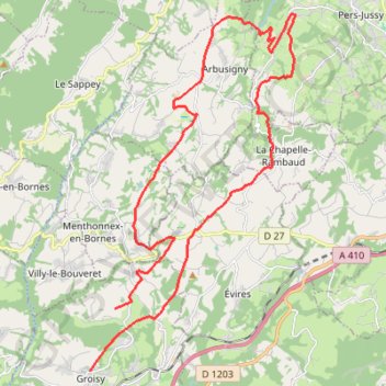 Trace GPS Plateau des Bornes 32kms, itinéraire, parcours