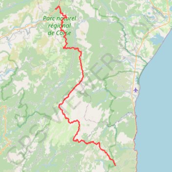 Trace GPS GR20 De Vizzavona à Conca (Corse du Sud), itinéraire, parcours