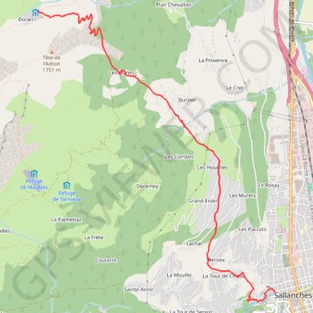 Trace GPS 74-1 Sallanches-Doran, itinéraire, parcours