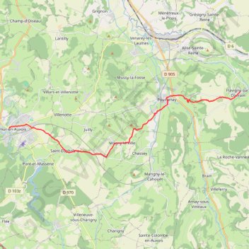 Trace GPS 24 Semur en Auxois-Flavigny sur Ozerain: 19,70 km, itinéraire, parcours