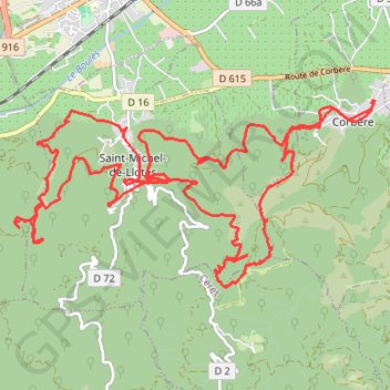 Trace GPS Boucle à Corbère, itinéraire, parcours