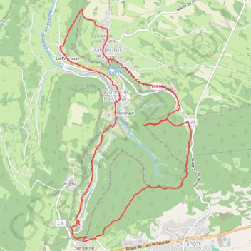 Trace GPS Grottes de Baume-les-Messieurs par les Belvédères, itinéraire, parcours