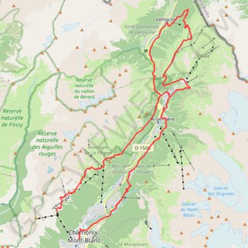 Trace GPS Marathon du Mont-Blanc, itinéraire, parcours
