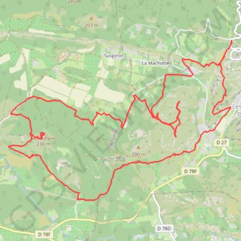 Trace GPS Les Baux de Provence et le Mont Paon, itinéraire, parcours