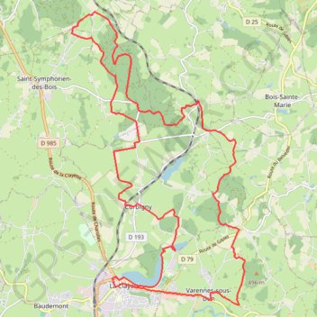 Trace GPS Rando autour des Châteaux via le bourg de Saint-Prix - La Clayette, itinéraire, parcours