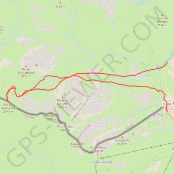 Trace GPS Cabane d'Arraille - Pic de Canaourouye - Col du Pourtalet, itinéraire, parcours