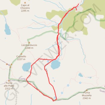 Trace GPS Lac de Melo et Lac de Capitello, itinéraire, parcours