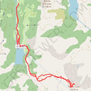 Trace GPS Mont Coin, itinéraire, parcours