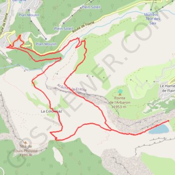 Trace GPS Le lac de Flaine par Les Carroz-d'Arâches, itinéraire, parcours
