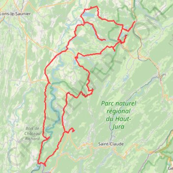 Trace GPS Route des lacs du Jura, itinéraire, parcours