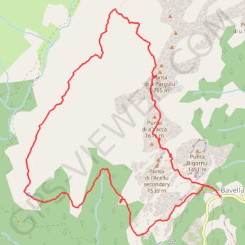 Trace GPS Bavella GR20 et variante alpine, itinéraire, parcours